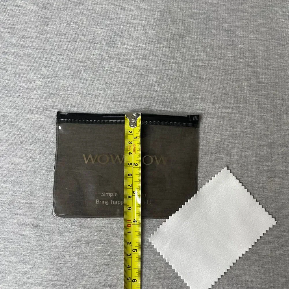 Wowshow 4” x 5” Small Gift Plastic Zip Pouch Bag with Polishing Cloth 2 PCS. Set